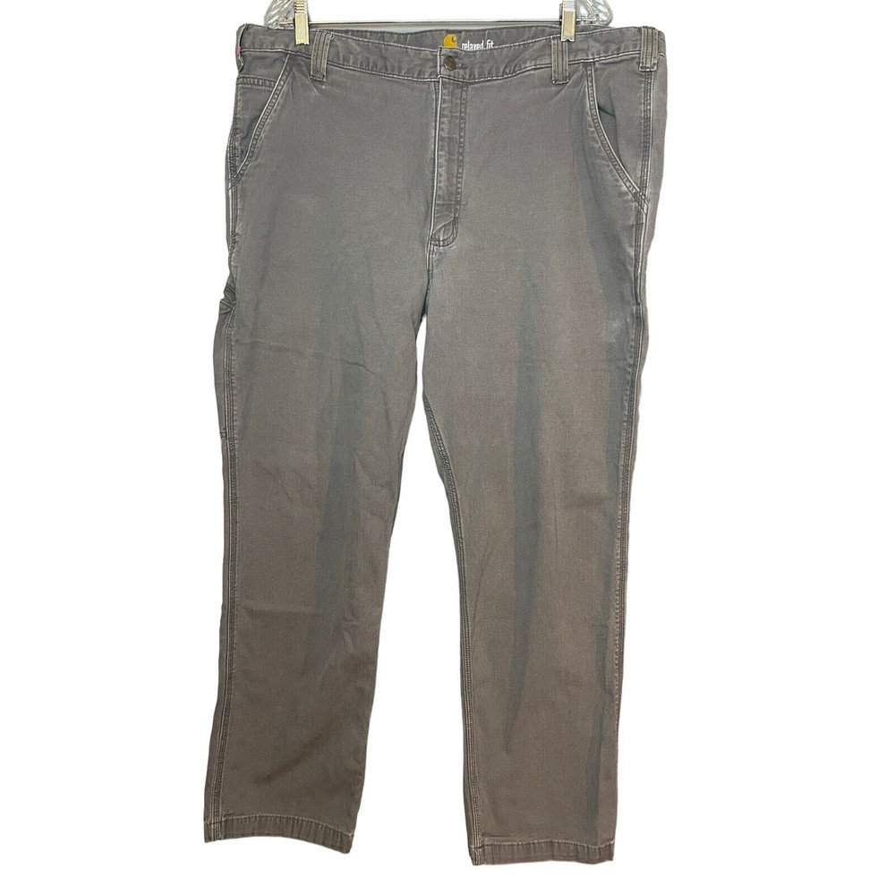 Carhartt Work Pants Size 42x32 Gray Relaxed Fit Outdoor 102291 039 side Pocket